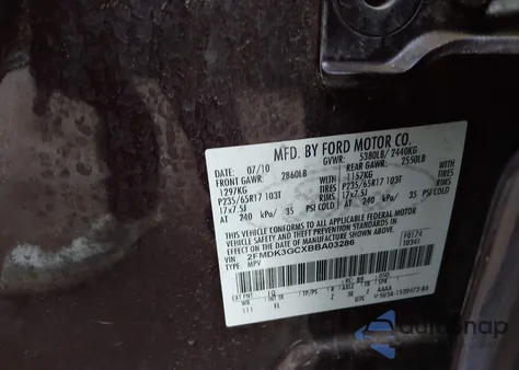 2011 Ford Edge Se from USA, damaged, VIN 2FMDK3GCXBBA03286